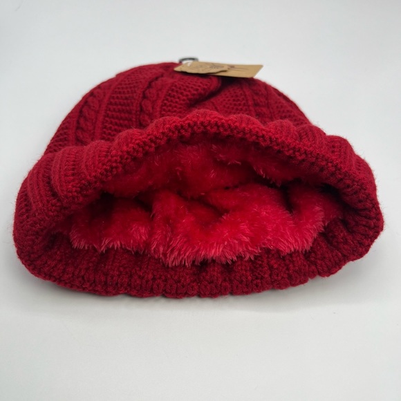 CozyCraft Double Insulated Beanie:Red Warmth in Style! - Picture 2 of 3